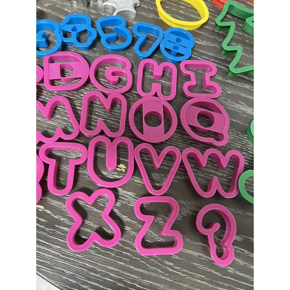 Cookie Cutter Lot of 95 Aluminum Plastic Vintage Holiday Letters Numbers